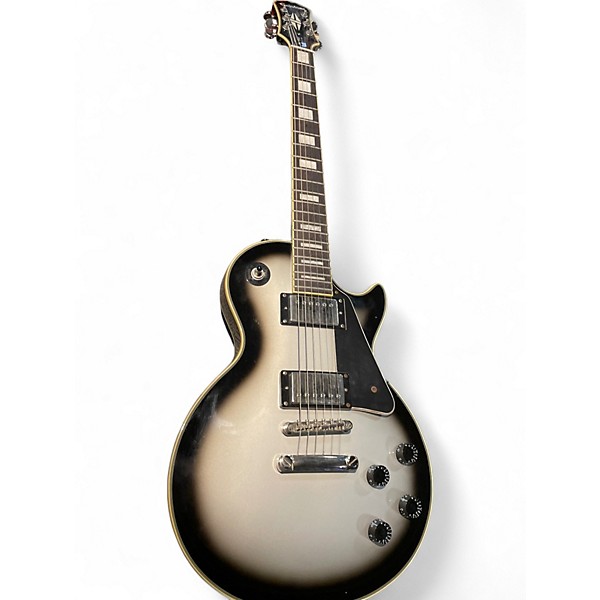 Used Epiphone Les Paul Custom Pro Black and Silver Solid Body Electric Guitar
