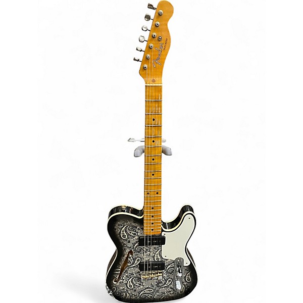Used Fender Custom Shop Dual P90 Black Paisley Hollow Body Electric Guitar