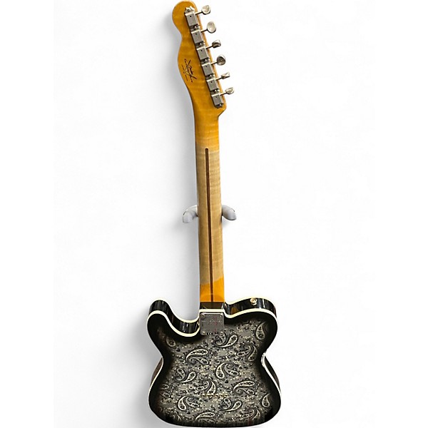 Used Fender Custom Shop Dual P90 Black Paisley Hollow Body Electric Guitar