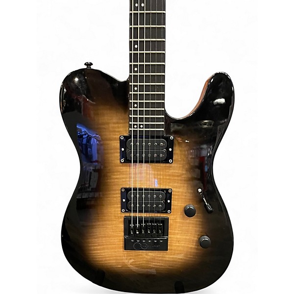 Used ESP ltd te1000 deluxe Black Solid Body Electric Guitar