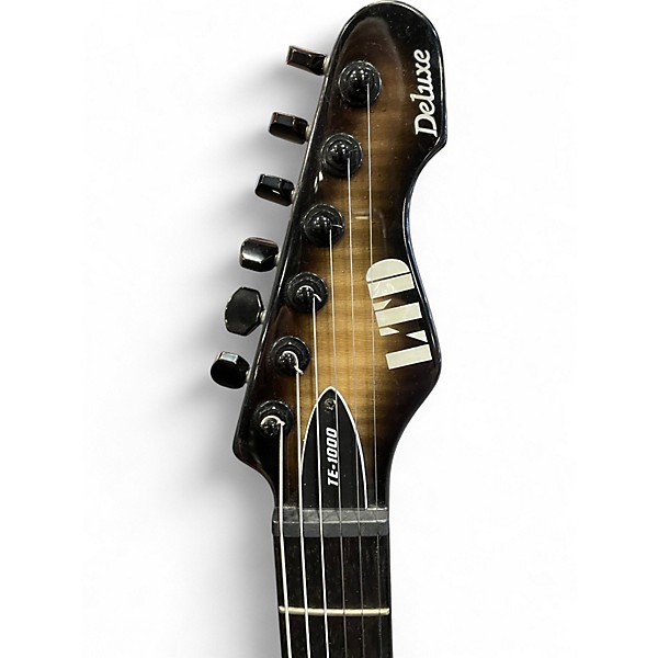 Used ESP ltd te1000 deluxe Black Solid Body Electric Guitar