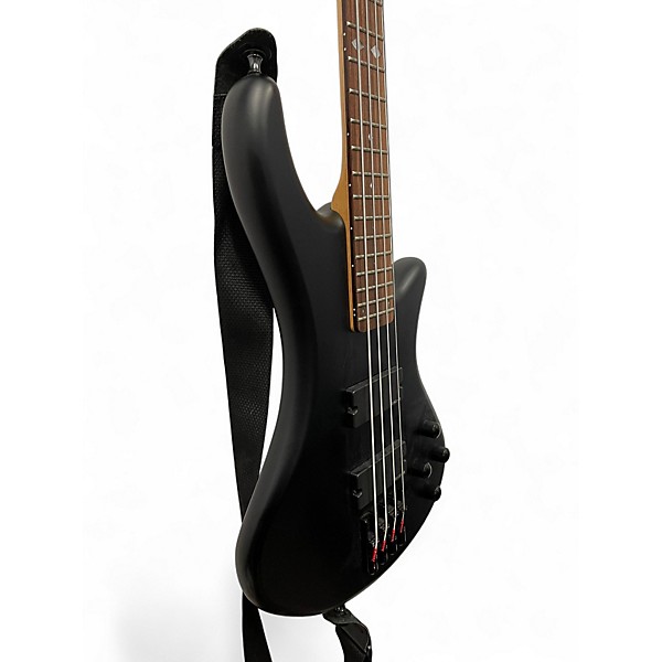 Used Schecter Guitar Research Stiletto Custom 4 String Black Electric Bass Guitar