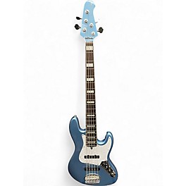 Used Lakland 55-60 Skyline Custom 5 String Blue Electric Bass Guitar