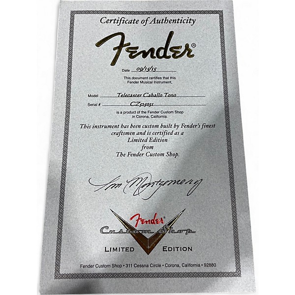 Used Fender Telecaster Custom Shop Caballo Tono Aged Black Solid Body Electric Guitar