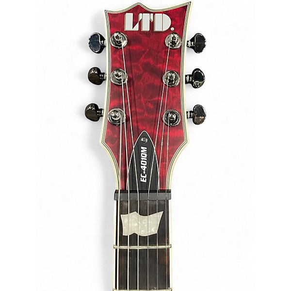 Used ESP LTD EC401QM Red Solid Body Electric Guitar Red