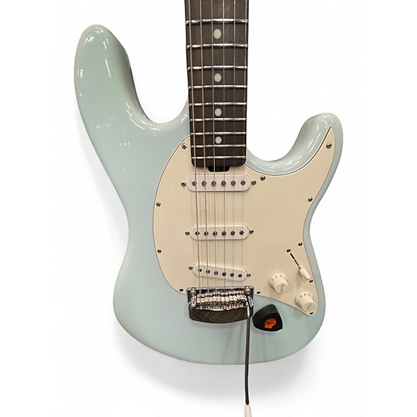 Used 2021 Ernie Ball Music Man Cutlass SSS Powder Blue Solid Body Electric Guitar