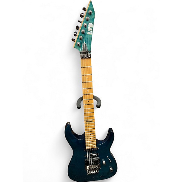 Used ESP MH103QM teal Solid Body Electric Guitar