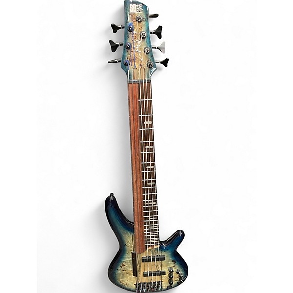 Used Ibanez Workshop SRAS7 Cosmic Blue Starburst Electric Bass Guitar