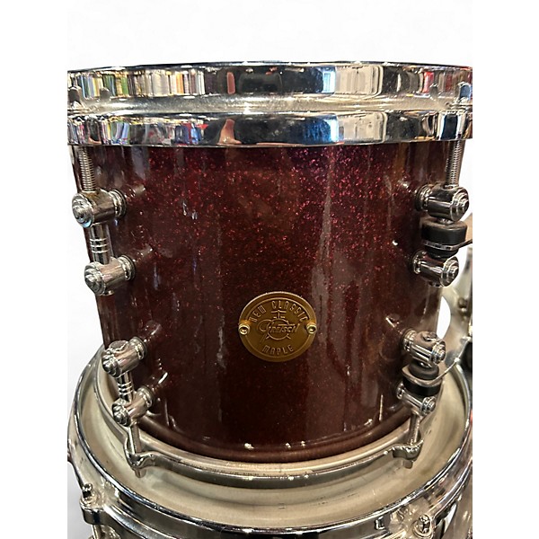 Used Gretsch Drums 4 Piece New Classic Maple Red Sparkle Drum Kit