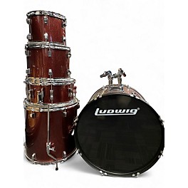 Used Ludwig 5 Piece Backbeat Red Sparkle Drum Kit