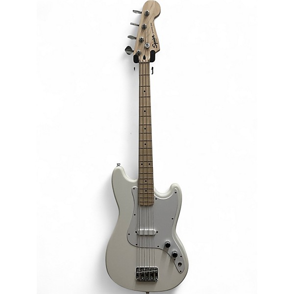 Used Squier Bronco Arctic White Electric Bass Guitar Arctic