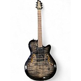 Used Godin Flat Five Trans Black Hollow Body Electric Guitar