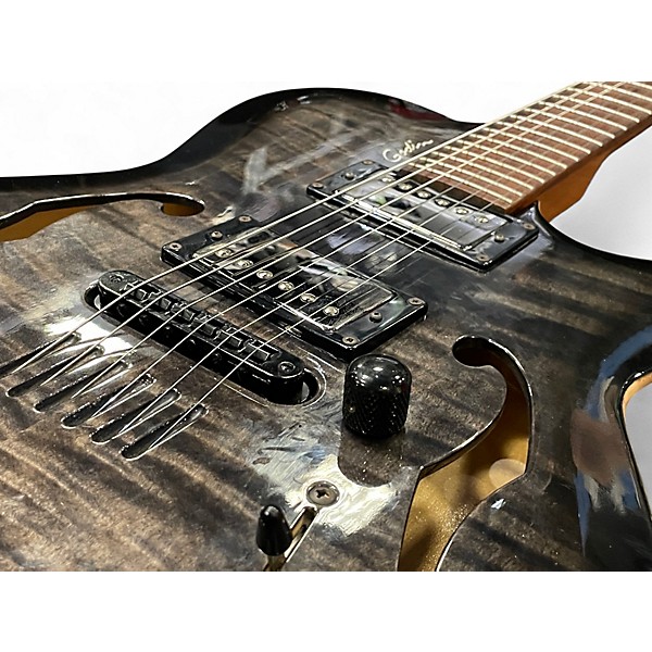 Used Godin Flat Five Trans Black Hollow Body Electric Guitar