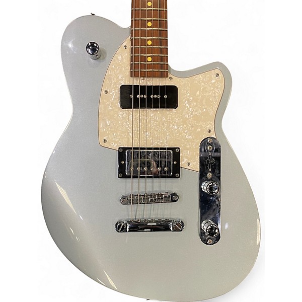 Used Reverend Double Agent OG Metallic Silver Freeze Solid Body Electric Guitar