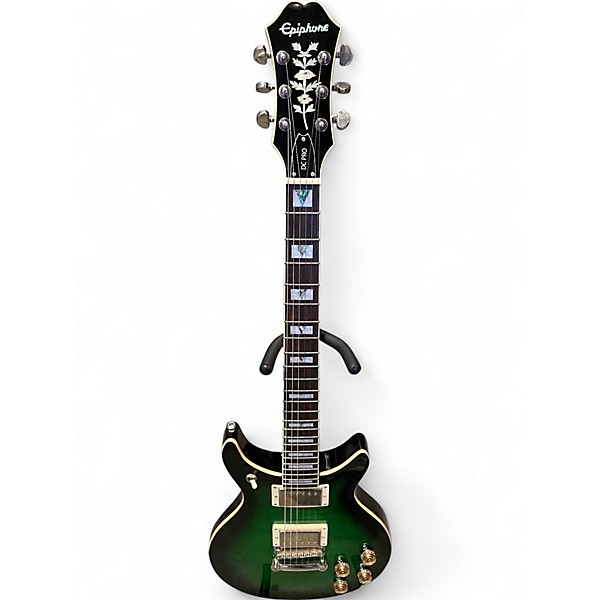 Used Epiphone DC Pro GREEN BURST Solid Body Electric Guitar