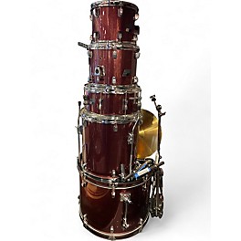 Used Ludwig 5 Piece BACKBEAT WINE RED SPARKLE Drum Kit