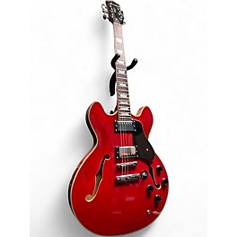 Used Firefly FF338 Trans Red Hollow Body Electric Guitar