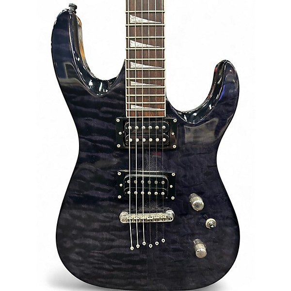 Used S&t Custom Guitar Double Cut Trans Black Solid Body Electric Guitar