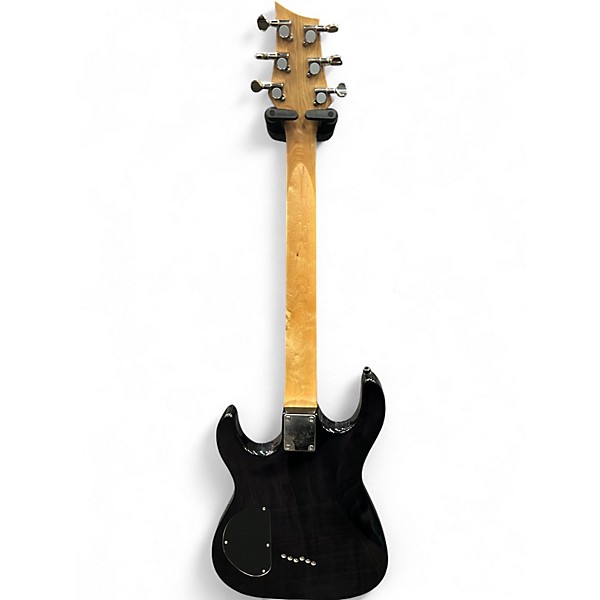 Used S&t Custom Guitar Double Cut Trans Black Solid Body Electric Guitar