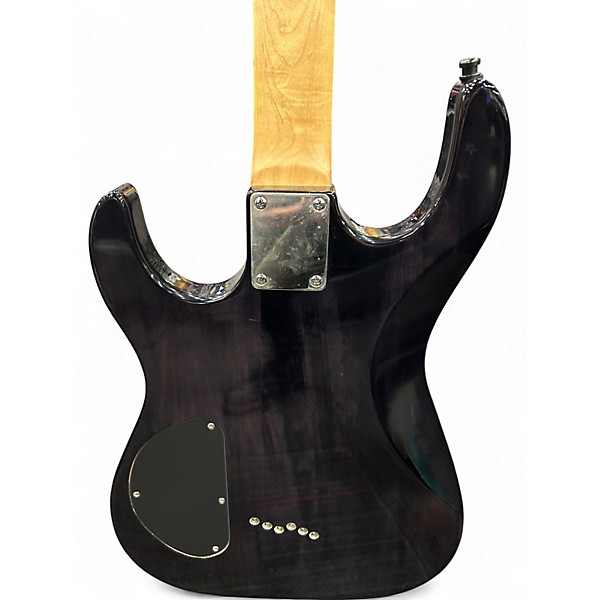Used S&t Custom Guitar Double Cut Trans Black Solid Body Electric Guitar