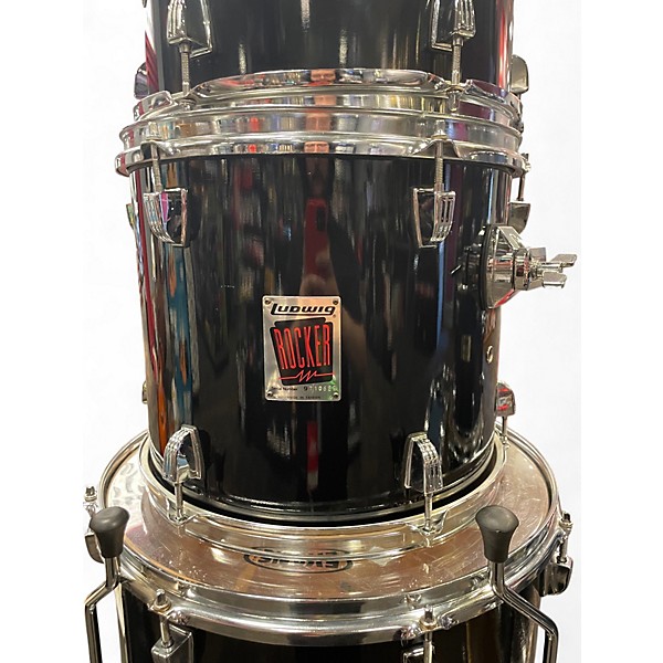 Used Ludwig 4 Piece ROCKER ELITE Black Drum Kit
