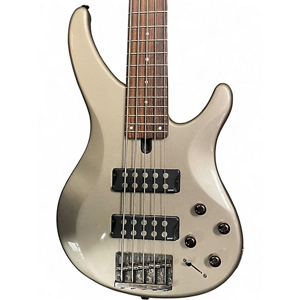 Used Yamaha RBX775 5 String Silver Electric Bass Guitar