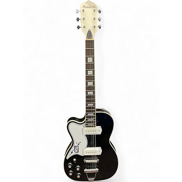 Used Airline TUXEDO Black Solid Body Electric Guitar