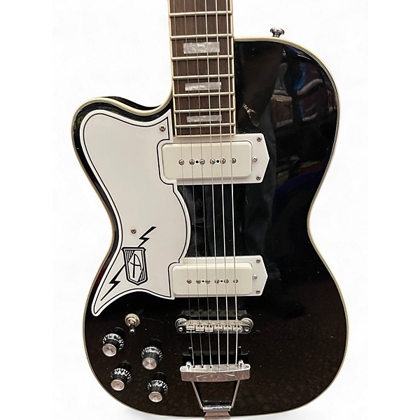 Used Airline TUXEDO Black Solid Body Electric Guitar