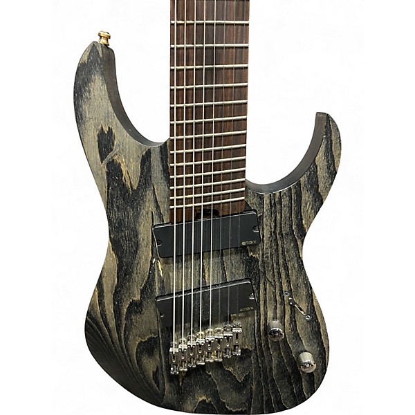 Used Ibanez RGIF8 Black Stained Solid Body Electric Guitar