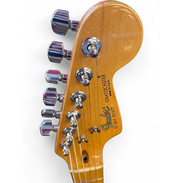 Vintage 1983 Fender Standard Stratocaster Black Solid Body Electric Guitar