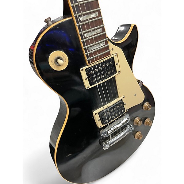 Vintage 1980s Gibson Les Paul Standard Black and Yellow Solid Body Electric Guitar