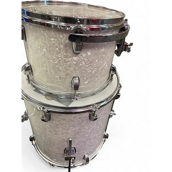 Used Ludwig 3 Piece Centennial MARINE WHITE Drum Kit
