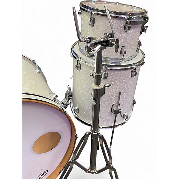 Used Ludwig 3 Piece Centennial MARINE WHITE Drum Kit