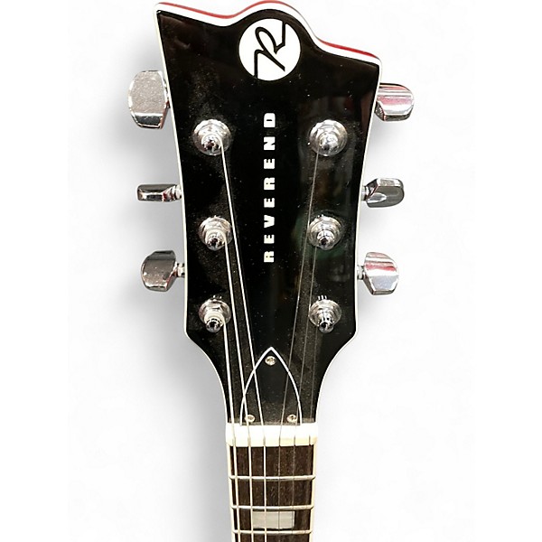 Used Reverend Sensei Jr Transparent Cherry Solid Body Electric Guitar