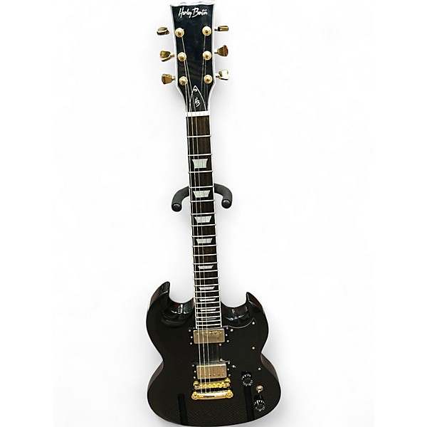 Used Harley Benton dc-dlx Black Solid Body Electric Guitar
