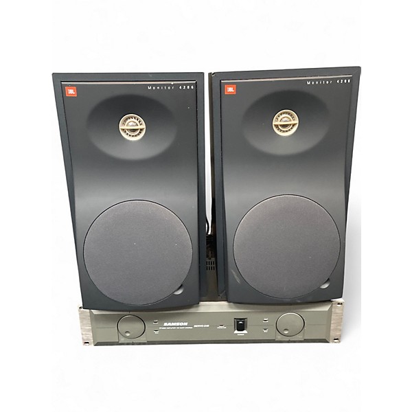 Used Jbl 4206 pair with samson servo 240 amp and cables Unpowered Monitor