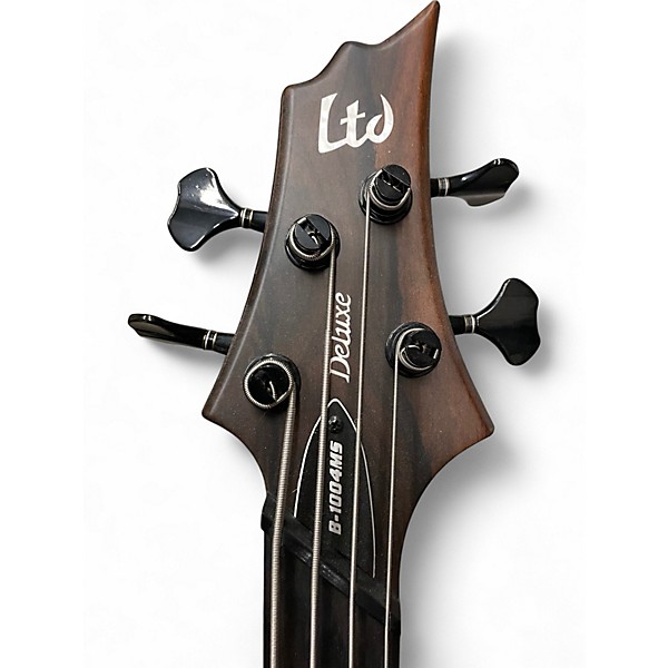 Used ESP LTD B1004 Deluxe Trans Brown Electric Bass Guitar