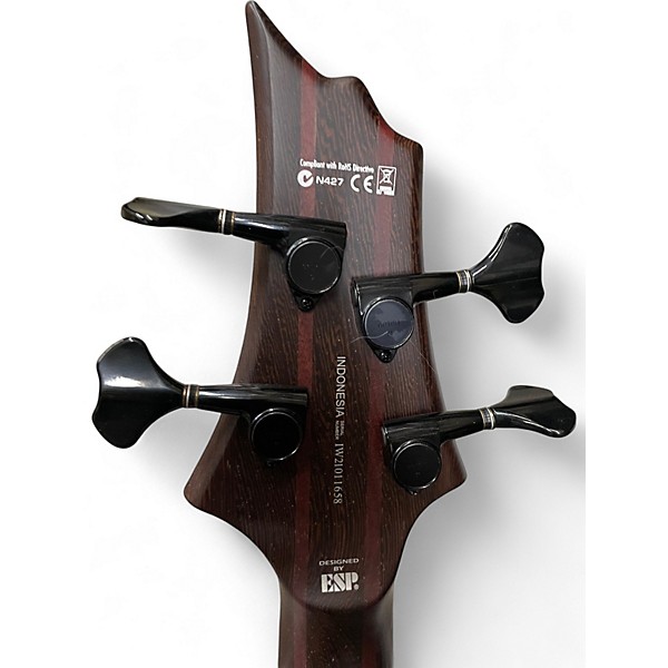 Used ESP LTD B1004 Deluxe Trans Brown Electric Bass Guitar