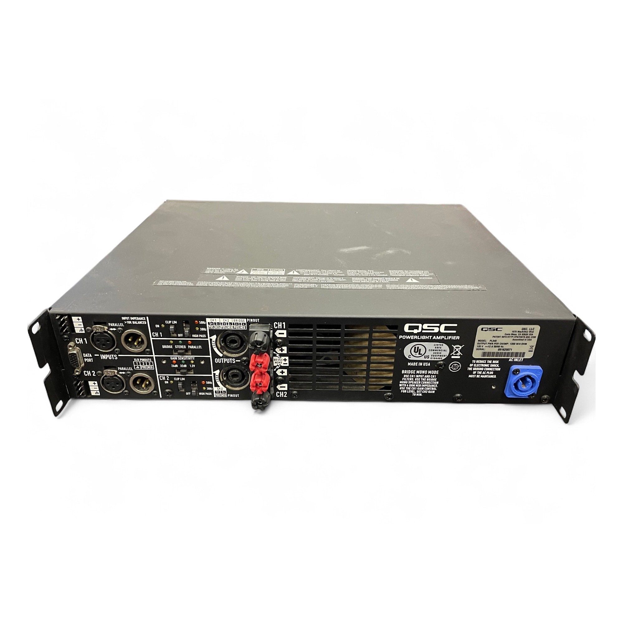 アンプ QSC PL340 QSC PL-340 Powerlight 3 4000 watt Professional Audio Rack