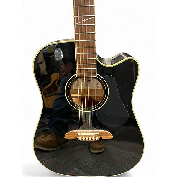 Used Alvarez AD60 Dreadnought Black Acoustic Electric Guitar