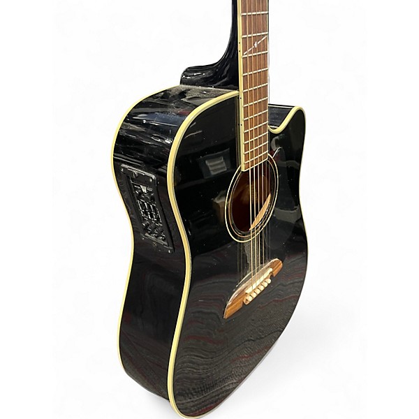 Used Alvarez AD60 Dreadnought Black Acoustic Electric Guitar