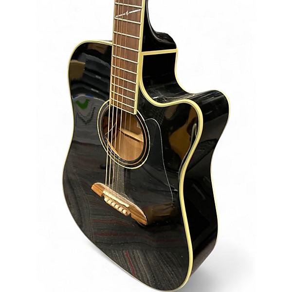 Used Alvarez AD60 Dreadnought Black Acoustic Electric Guitar
