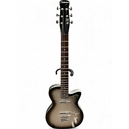 Used Silvertone 1303 Black and Silver Solid Body Electric Guitar