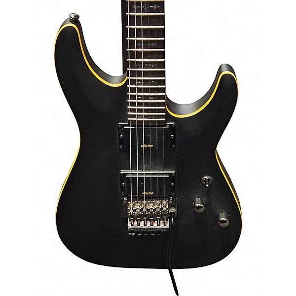 Used Schecter Guitar Research Demon 6 FR Black Solid Body Electric Guitar