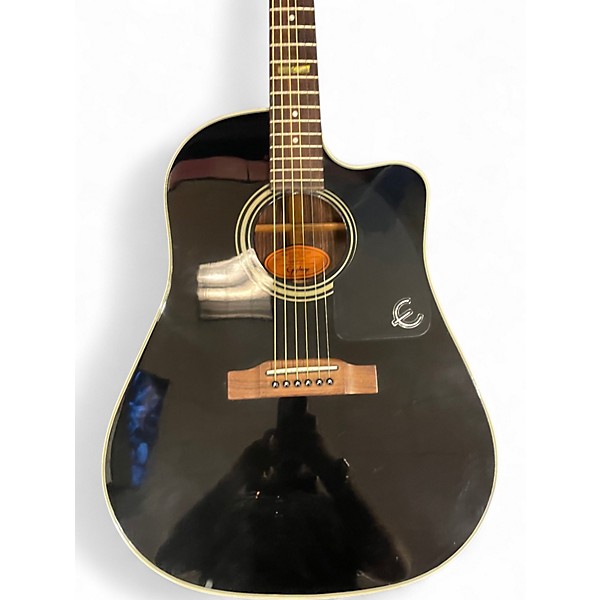 Used Epiphone AJ30CE Black Acoustic Electric Guitar