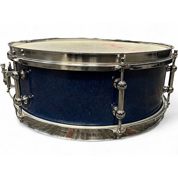 Vintage 1960s Norma 14in MADE IN JAPAN SNARE DRUM BLUE SPARKLE Drum