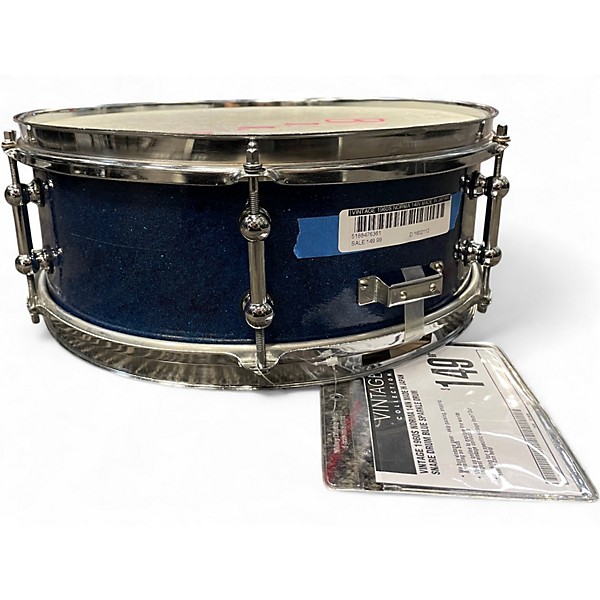 Vintage 1960s Norma 14in MADE IN JAPAN SNARE DRUM BLUE SPARKLE Drum