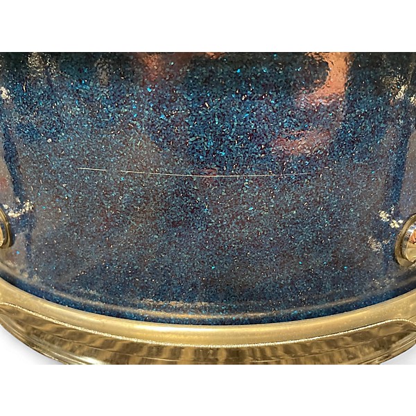 Vintage 1960s Norma 14in MADE IN JAPAN SNARE DRUM BLUE SPARKLE Drum