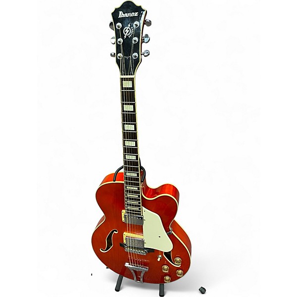 Used Ibanez AF75D Orange Hollow Body Electric Guitar