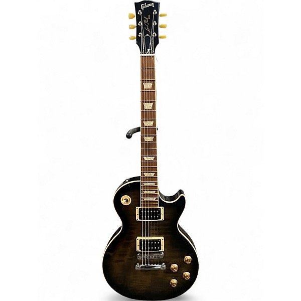 Used Gibson Les Paul Classic Plus Trans Black Solid Body Electric Guitar